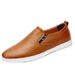 9933 Spring And Autumn Men's Casual Large Size, Low-top Slip-on Leather Shoes, Genuine Cowhide, Flat Handmade Sneakers_vogvips.com