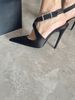 High Heels Women 2024 Autumn New Thin Heel Pointed Closed Toe Rhinestone Square Buckle French Style Elegant Single Shoes_vogvips.com