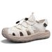 Large Size Men's Sandals Summer Men's Hollow Breathable Sandals Outdoor Casual Closed-Toe Beach Shoes_vogvips.com