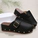 Women's Shoes Large Size Thick Soled Muller Rivet Toe Thick Soled Slippers Summer Buckle Women's Shoes_vogvips.com