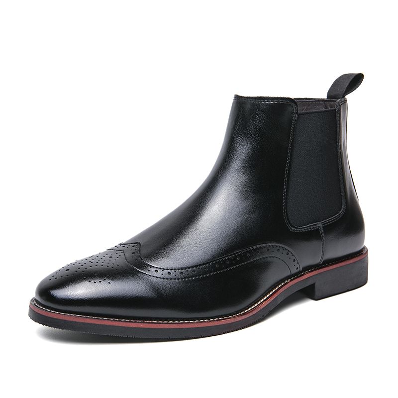 New Fashion Chelsea Boots Men's Brown Retro High-top Men's Boots European And American Fashion Boots British Gentleman Leather Boots_vogvips.com