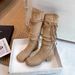 Wasteland Style Tassel Knight For Women 2024 Autumn New Thick Heel Over-the-Knee Long Slimming Pile Boots_vogvips.com