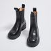 New Genuine Leather Cuff Boots Women's Thick Heel Long Short Boots Knight Chelsea Martin Boots Shoes For Autumn And Winter_vogvips.com