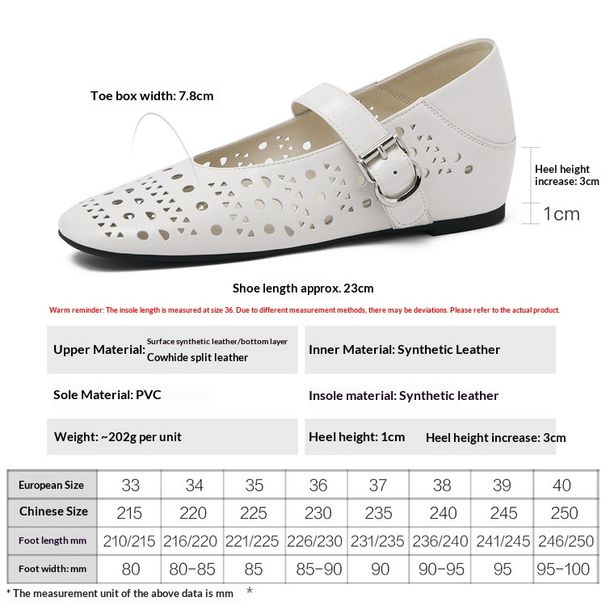 Cameido Mary Jane Shoes With Insole Summer Hollow Breathable Soft Sole And Upper One Strap_vogvips.com