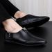 First Layer Men's Casual Single Shoes Overfitting Loafers Low Heel Casual Men's Shoes Casual Leather Shoes_vogvips.com