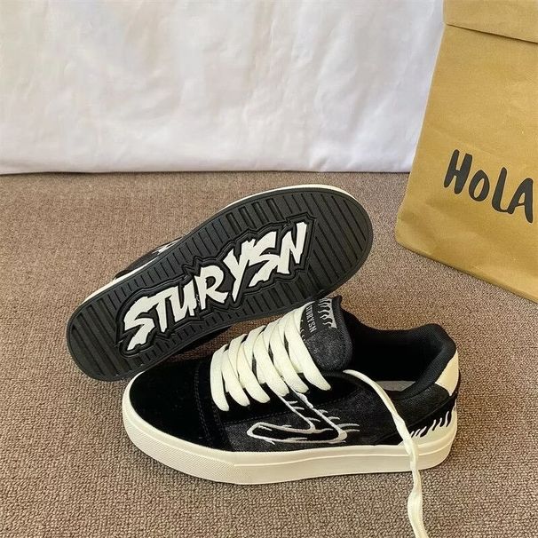 Trendy Black Thick-soled Loafers For Men, 2026 Spring New Korean Version, Niche Versatile Street Style Casual Sneakers_vogvips.com