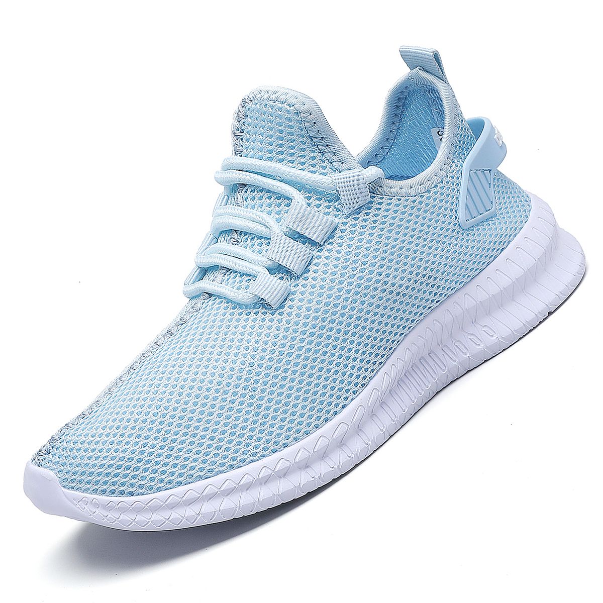Lace Up Casual Sneakers Lavender Breathable Mesh Sports Shoes Tennis For Women_vogvips.com