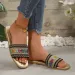 Bohemian Style Flat Bottomed Slippers A Single Line For Women To Wear Overseas Woven With Lightweight Beach Sandals_vogvips.com