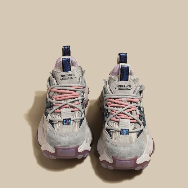 European Genuine Leather Heightening Dad Shoes For Women Niche Spring And Autumn New Versatile Shoes For Women Casual Thick-soled Sports Shoes_vogvips.com