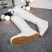 Women's Knee High Canvas Lace Up Side Zipper Long Sneakers Gothic Punk Style Casual Combat Boots_vogvips.com