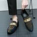 New Fashion Trendy Men's Shoes, Personalized Rivet Dress, Loafers, British Style, Lazy Fashion Nightclub Banquet Dress, Leather Shoes_vogvips.com