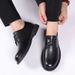 Men's Business Formal High-end Genuine Leather Casual Black British Style Solid Color Height-increasing Wedding Shoes_vogvips.com