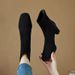 Winter High Heeled Ankle Boots For Women Square Toe Slimming Fashion Suede Patchwork Zipper Retro Chunky Heel Plus Size_vogvips.com