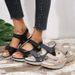 2025 New Summer Foreign Trade Cross-Border Large Size Thick-Soled Casual One-Strap Velcro Sandals Women's Shoes_vogvips.com