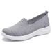 Cross-Border Women's Breathable Mesh Sneakers Casual Slip-On Mom Soft Sole Elderly Single Shoes_vogvips.com