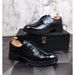 Euro Step Men's Business Formal Office Patent Leather Thick Sole Brogue Brown Height Increasing Simple Versatile Wedding Shoes_vogvips.com