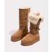 Gray Fleece-Lined Thick-Soled Long Snow Boot For Women 2025 Winter New High Tube Two-Way Wear Foldable Warm Cotton_vogvips.com