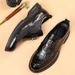 New Fashion Men's British Black Business Casual Loafer Shoes Daily Driving Office Leather Shoes One Foot Pedal Lazy Brown Banquet Dress Wedding Men's_vogvips.com