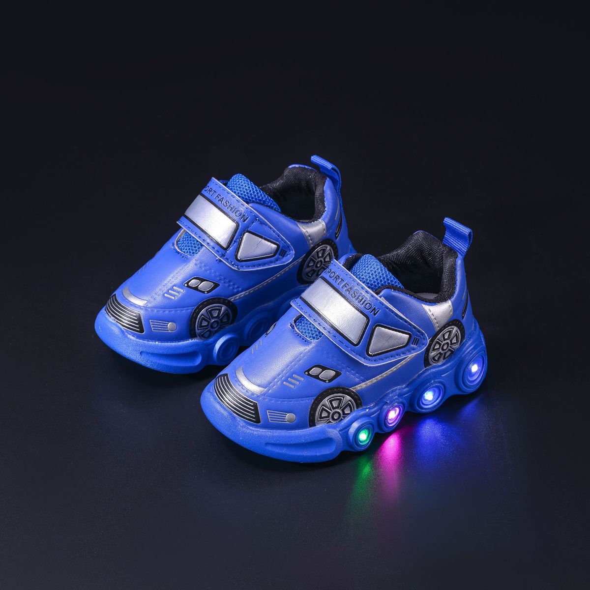 Wholesale Light-Up Children's Spring And Summer New Cartoon Car Sneakers For Boys, With Velcro Closure, Casual Shoes_vogvips.com