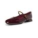 Vintage Hepburn Style Single Shoes Women's Summer Thick Heel With Shallow Mouth French Mary Jane Shoes_vogvips.com
