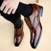 Euro Step Autumn Winter New Men's Formal Business Leather British Style Large Size Brogue Pointed Toe Fashion Oxford Shoes_vogvips.com