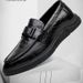 Autumn Casual Leather Versatile Business Korean British Style Youth Trend Loafers Men's Driving Shoes_vogvips.com