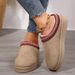 Women's Shoes Fur Half Slip Snow Shoes Autumn And Winter New 43 Size Plus Velvet Warm Thick Soled Slippers Without Heels Cotton Slippers_vogvips.com
