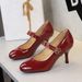 6682-6 High Heels For Women, Stiletto, Round Toe, Shallow Mouth, Double Buckle Strap, Gentle JK Style, Paired With_vogvips.com