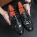 Plus Size Loafers Tasseled Loafers Leather Shoes Men's One Foot Stirrups_vogvips.com