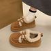 Thick-soled Cotton Shoes For Women's Winter 2025 New Style Snow Cotton Shoes, Retro Fleece Burken Shoes_vogvips.com