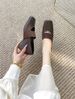 High-5CM Minimalist Ballet Shoes With Pig-nose Elephant Pattern, Retro Fashion Single Shoes, Mary Jane Style_vogvips.com