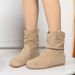 87-1 Cowhide Inner Height-Increasing For Women, New Autumn And Winter Suede Leather Women's Boots, Round Toe Short Tube_vogvips.com