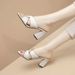 Cross-border Genuine Soft Leather Women's Slippers For Summer, High-heeled Slip-ons Chunky Heels, Exquisite And Perfect_vogvips.com