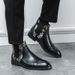 New Style Stylish Personalized Jacquard Chelsea Boots Fashion Flower Blooming Wealth Embroidery Men's Boots Brown Retro Gentleman's Leather Boots_vogvips.com