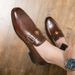 New Fashion Men's British Black Business Casual Loafer Shoes Daily Driving Office Leather Shoes One Foot Pedal Lazy Brown Banquet Dress Wedding Men's_vogvips.com