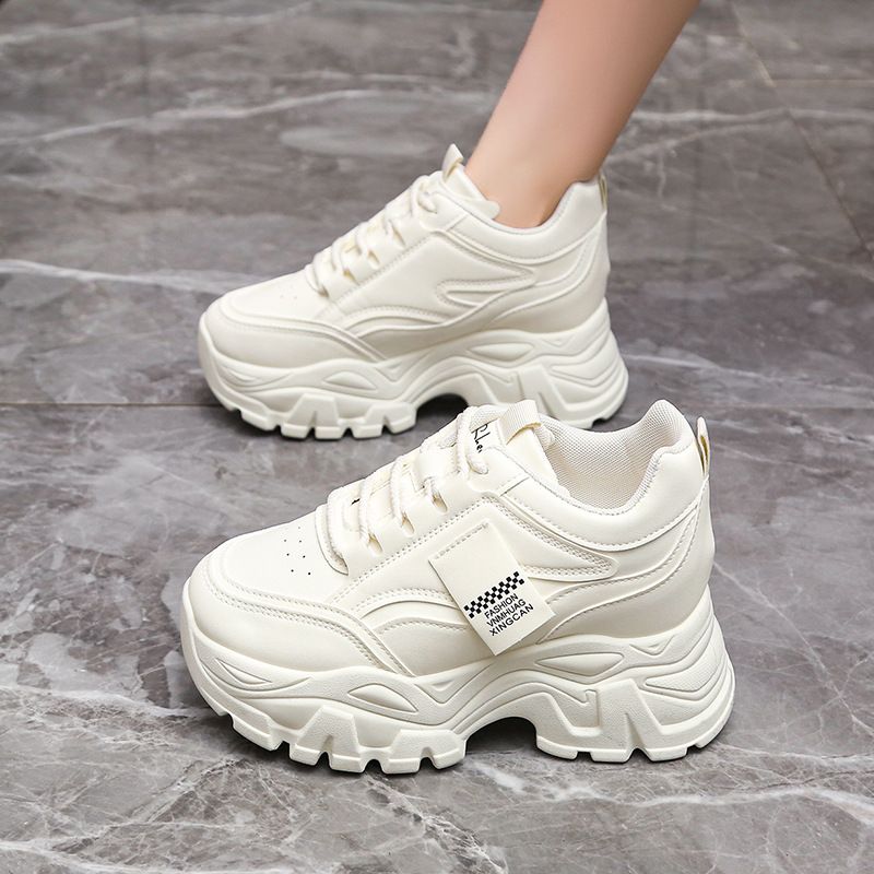 Inner Height Enhancing Shoes For Women New Style For Women In Small Size Thick Soled Height Enhancing Casual Daddy Sports Shoes 8cm Platform_vogvips.com