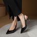 2026 Pointed 699-2 Patent Leather Toe Back Strap Single Daily Commuting Work Shoes Korean Style Simple High Heels Size 3_vogvips.com