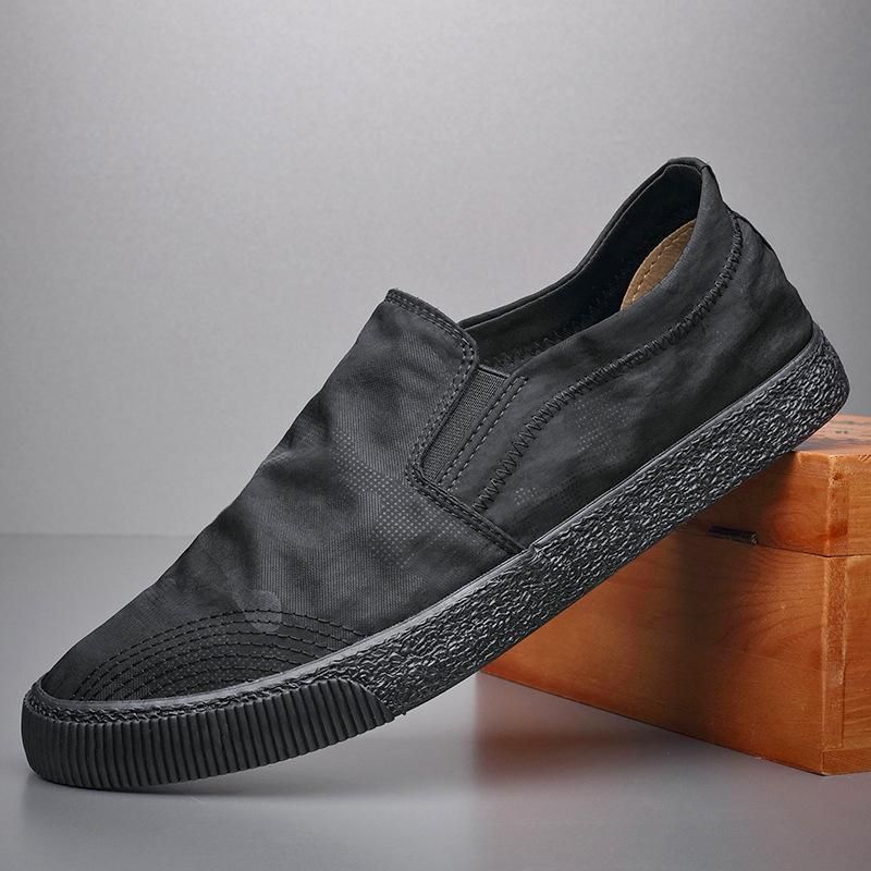 New Shoes For Men Breathable Canvas Casual Shoes Fashion Camouflage Print Flat Skateboard Shoes Street Cool Slip-on Loafers_vogvips.com