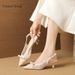 Qianluhui Lace Embroidery High-End Stiletto Pointed Toe Wedding Shoes Fairy Style Mesh Closed-Toe Women's High-Heel_vogvips.com