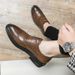 Euro Step 2025 Spring New Style Suit Korean Version Brogue Daily Casual Pointed Toe Men's Leather Shoes_vogvips.com