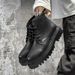 Retro Martin Boots Thick-soled Heightening Outdoor Hiking Tooling Boots High-top Lace-up Round-head Locomotive Boots_vogvips.com
