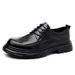 Black Leather Casual Business Formal Wear Young People Soft Soled Wedding Groom Derby Plus Size Men's Shoes 464748_vogvips.com