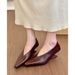 French-style Pointed-toe Retro Wedge-heeled Women's Shoes, Spring And Autumn Elegant Slip-on High-heeled Granny Shoes_vogvips.com