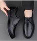 Leather Shoes Dress Casual Shoes Low-top Lace-up Leather Surface Foot Cover Round Head Work Men's Shoes_vogvips.com