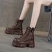 Thick-soled Hollowed Martin Boots Hollowed Breathable Mesh Boots Punched Hole Martin Boots Height-increasing Women's Boots_vogvips.com