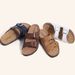 Shevalues Men Classic Leather Sandals Fashion Double Outdoor Beach Shoes Comfort Unisex Cork Footbed Slippers With Arch_vogvips.com