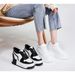 Women's Hidden Wedge White Sneakers 2025 New Genuine Leather Thick Sole Spring Autumn Sports Casual Shoes_vogvips.com