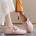 Suede Half Slippers For Women – Round Toe, Low-Heel Leisure Shoes In Solid Colors, Breathable Lightweight Design, Spring Summer Wear_vogvips.com