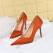 1983-1 Korean Fashion Simple High Heels Shallow Mouth Pointed Tip Nightclub Sexy Slim Silk Satin Single Shoes_vogvips.com