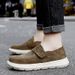 Men's plus-size leather loafers Fashion casual shoes Men's Velcro loafers_vogvips.com